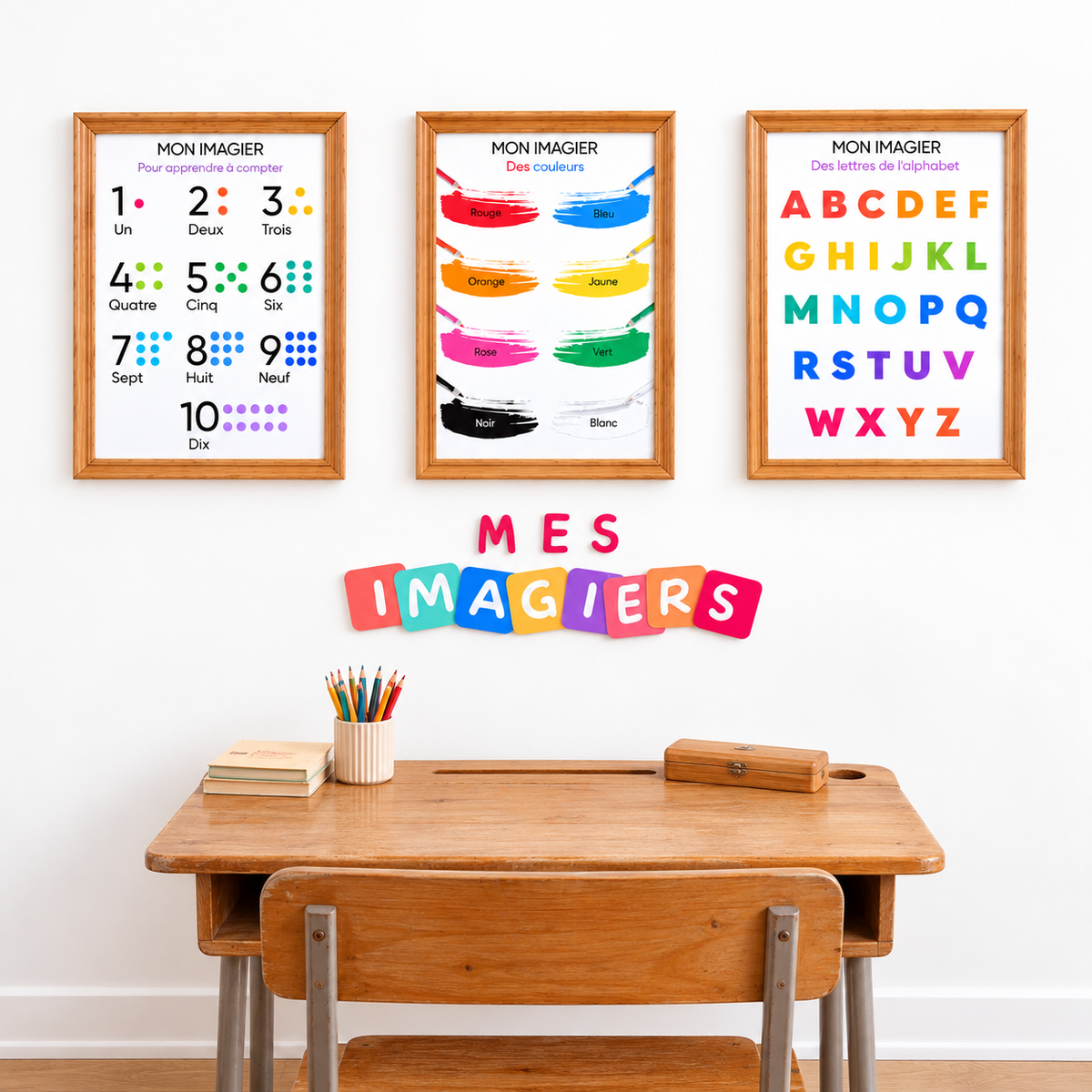 Lot de 5 Poster/Affiches éducative façon Montessori I Affiches pédagogique murale à imprimer I Posters d'apprentissage I Décoration enfant