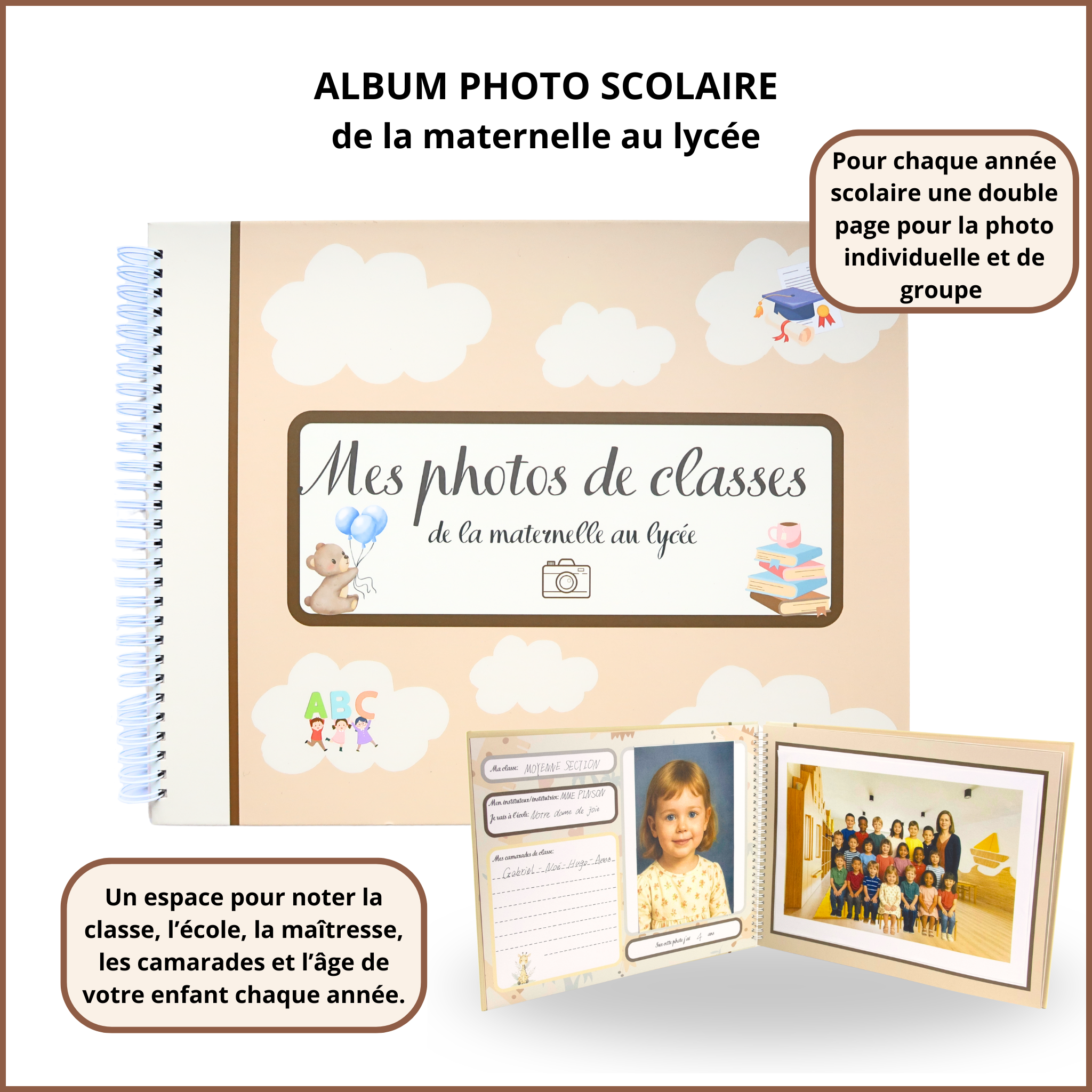 Album photos de classe – De la maternelle au lycée | Mes Imagiers